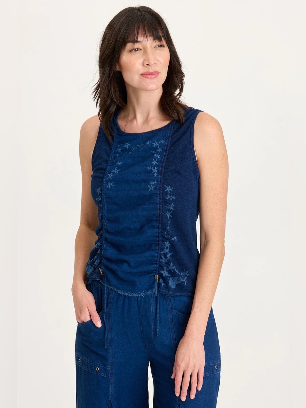 XCVI
COBIE PRINTED INDIGO CORDED TANK